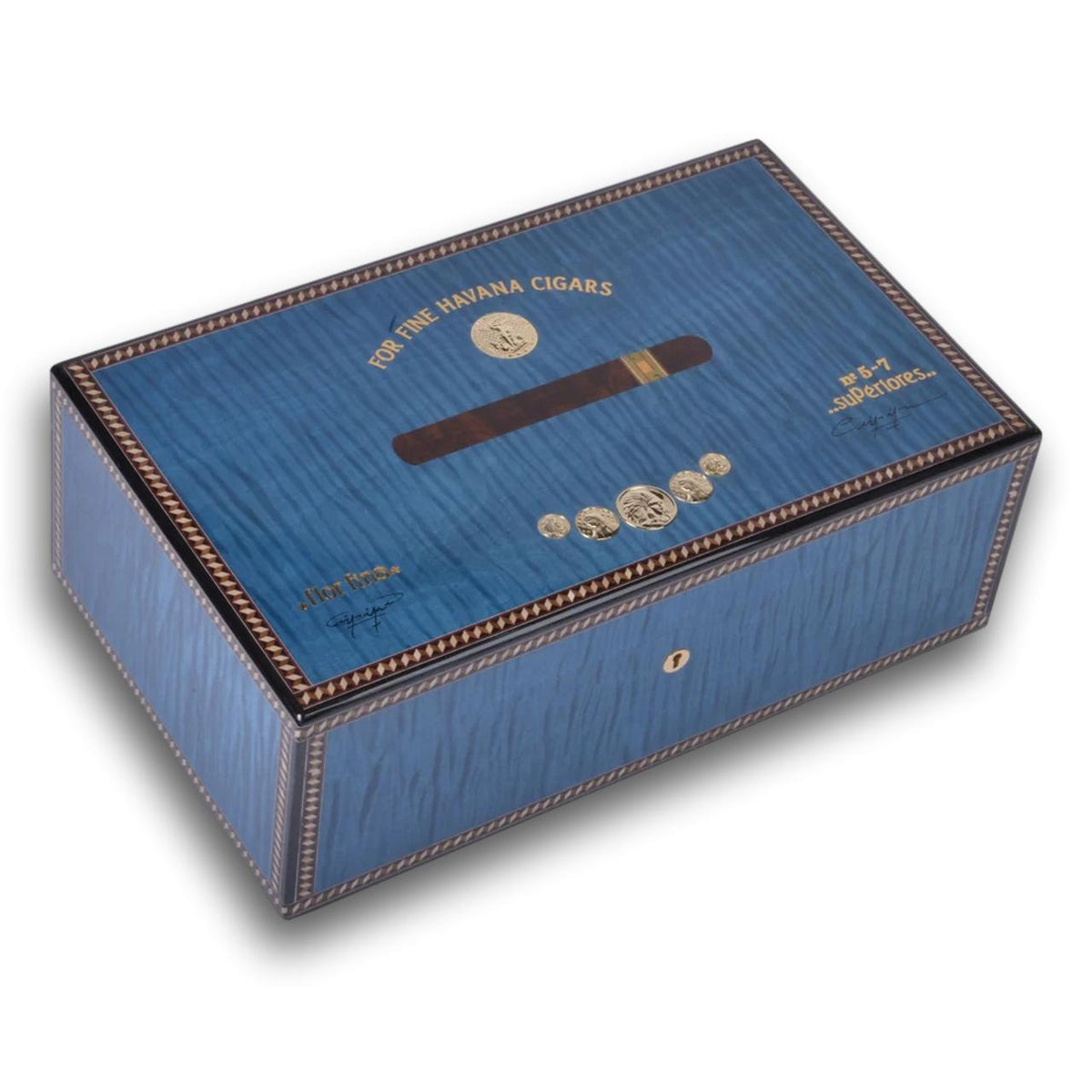 Elie Bleu Medals 120-Cigar Desktop Humidor