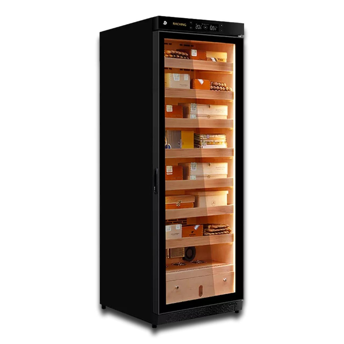 Raching C380A Climate Control Black Wood 1,500-Cigar Electric Humidor