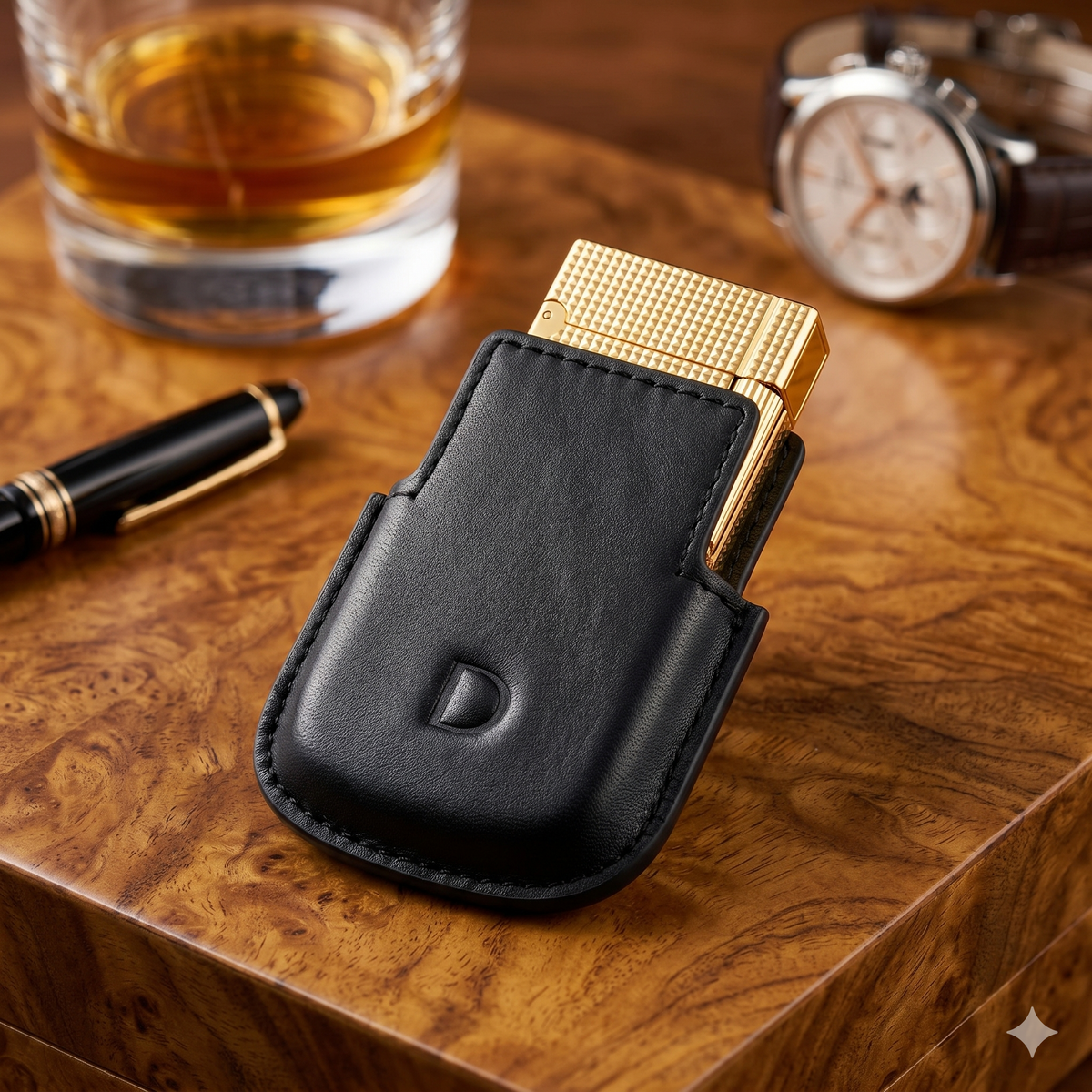 S.T. Dupont Soft Leather Le Grand Lighter Case - Lifestyle Image