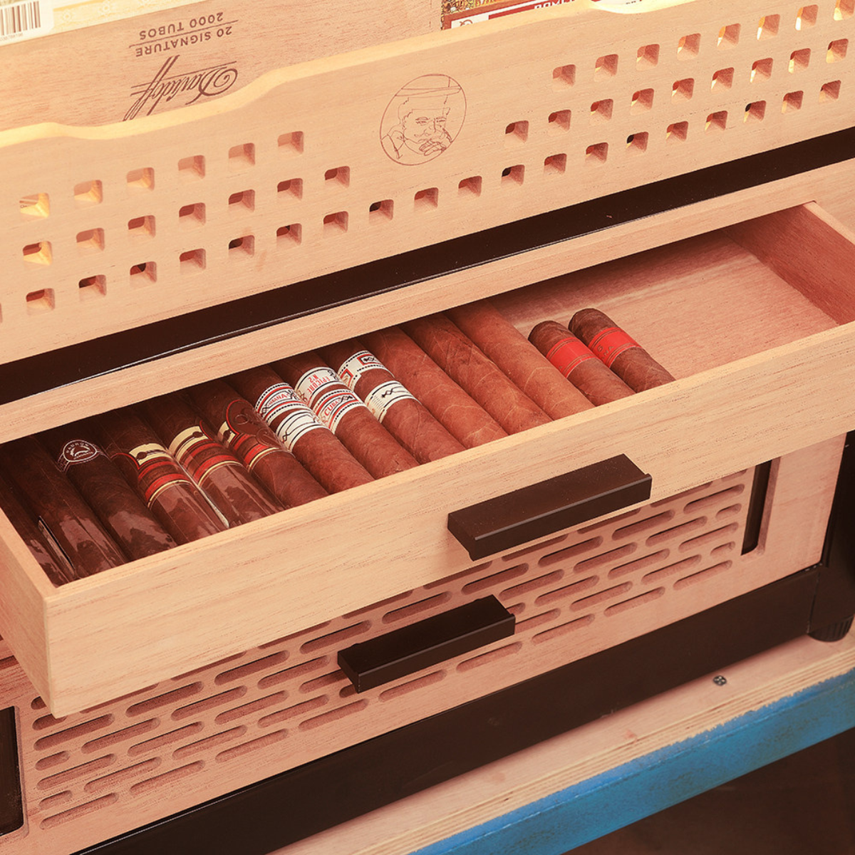 Yohtron YC-248G Premium Series Gold 1200-Cigar Electric Humidor - Cigar Drawer