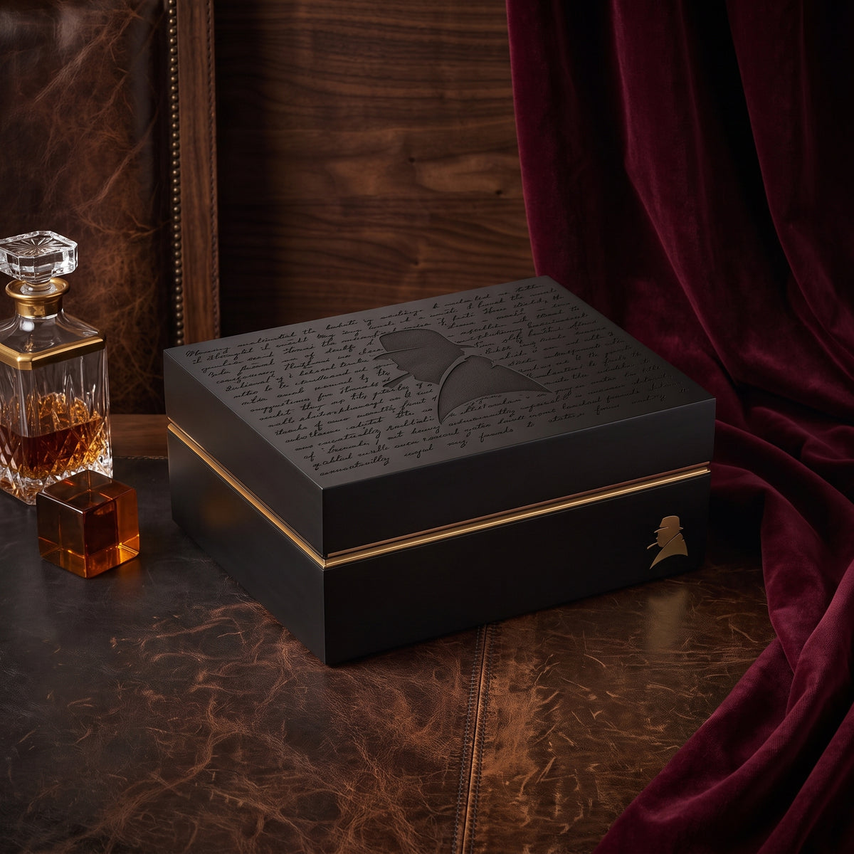 Davidoff Winston Churchill Ambassador The Raconteur 70 - 80 Cigar Desktop Humidor - Lifestyle Image