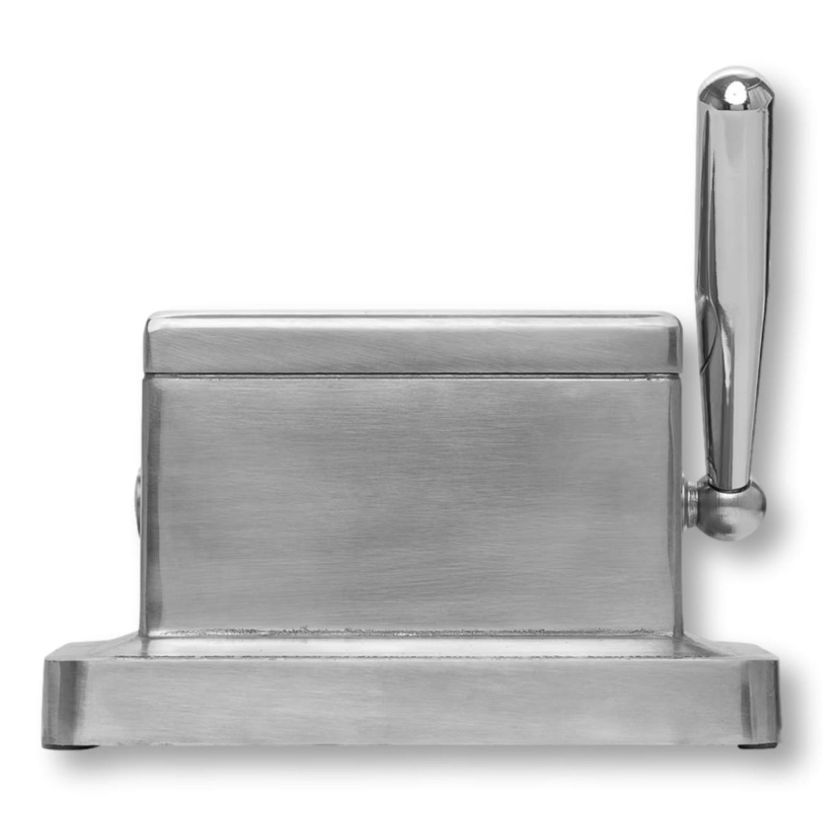 Quality Importers 60 Ring Gauge Stainless Steel Table Top Cigar Cutter - Side 1 Details