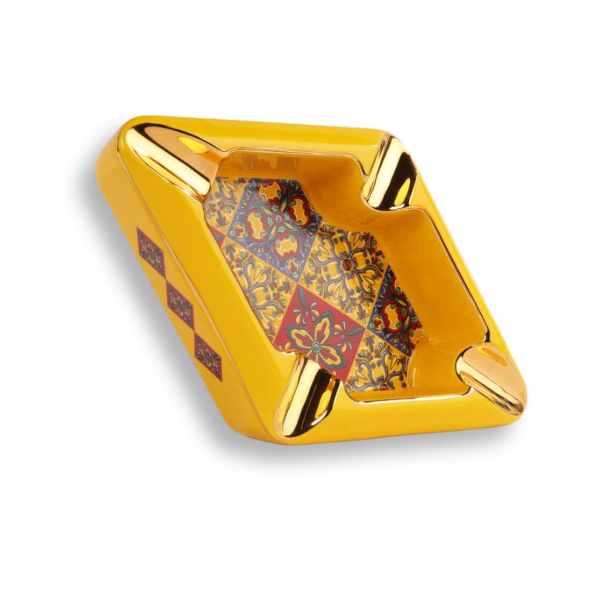 OpusX Society Colonial Tiles Ceramic 4-Cigar Ashtray