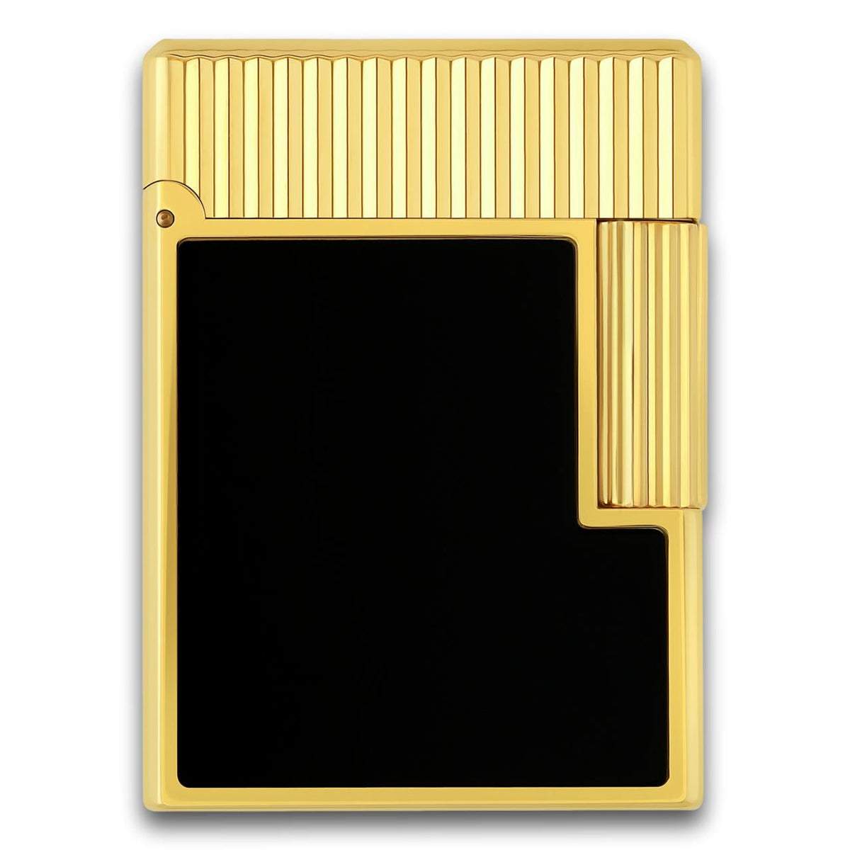 S.T. Dupont Line 1 Vertical Lines Double Soft Flame Cigar Lighter Black and Gold - Main Image