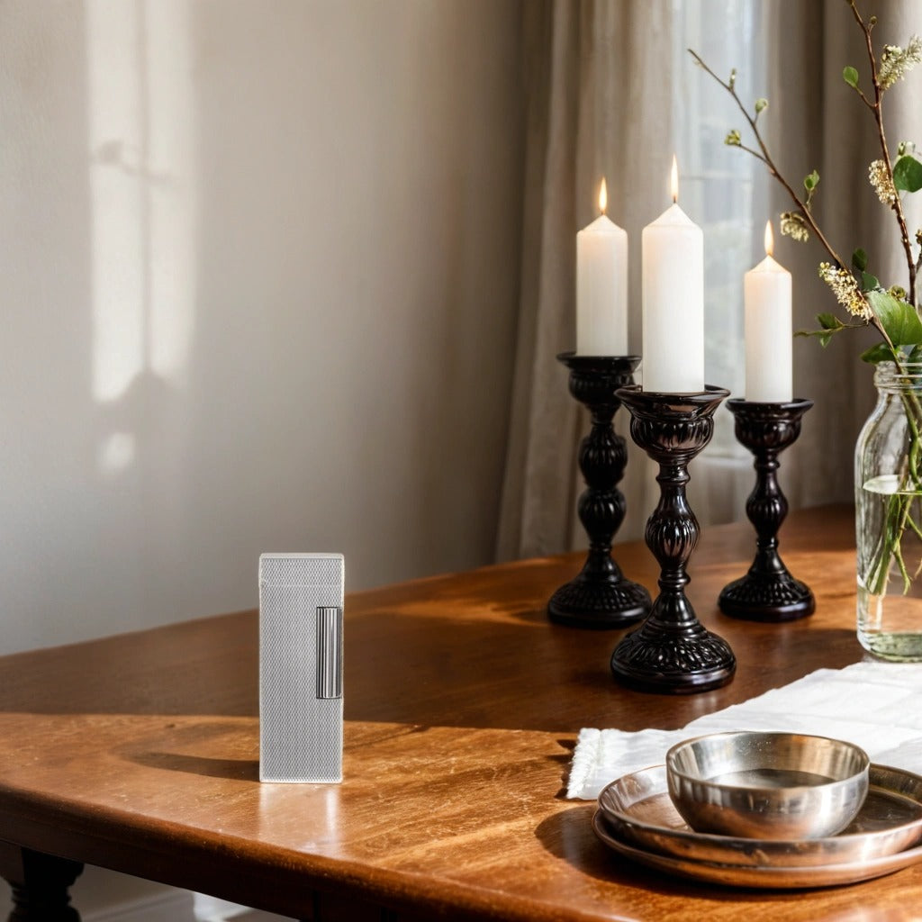 Dunhill Rollagas Silver Barley Soft Flame Cigar Lighter - Lifestyle