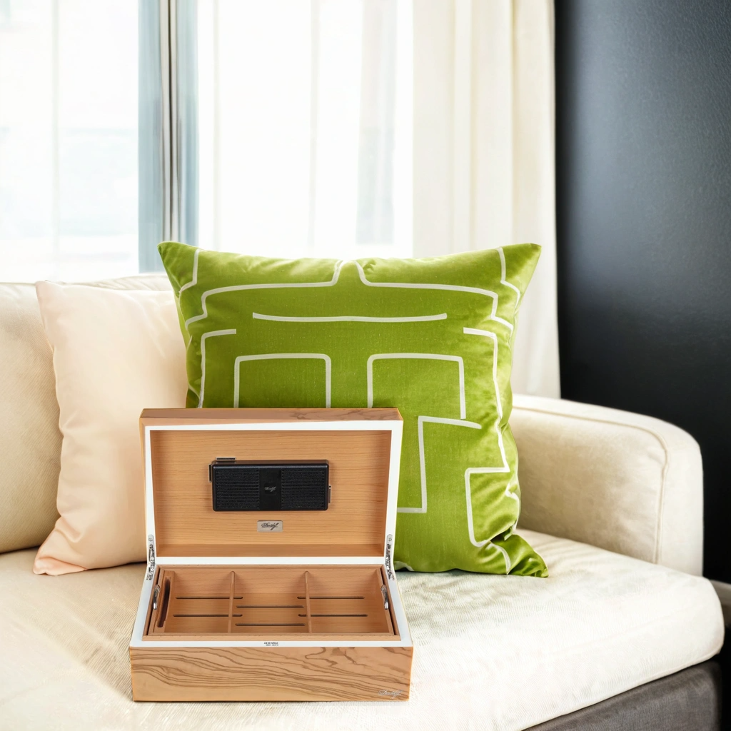 Davidoff Air De Famille Series I Olive Wood Ambassador 80-Cigar Desktop Humidors - Lifestyle