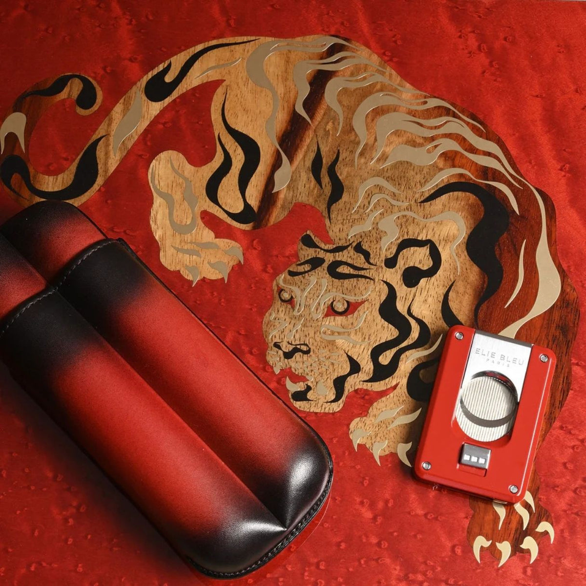Elie Bleu Lacquer EBC4 Double Blade Cigar Cutters - Red - Collection 1