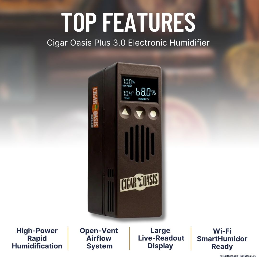 Cigar Oasis Plus 3.0 Electronic Humidifier - Top features Image