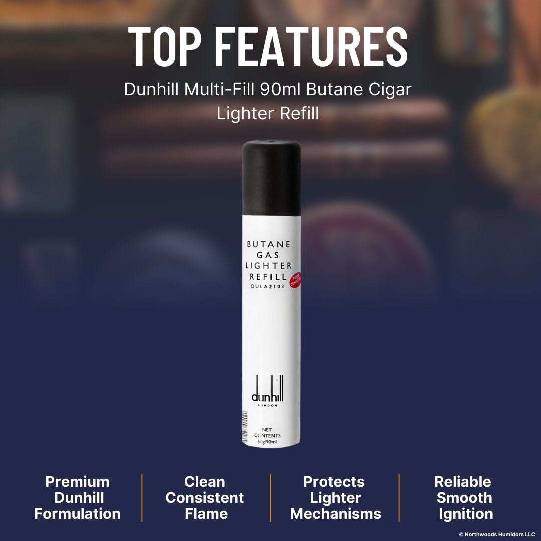 Dunhill Multi-Fill 90ml Butane Cigar Lighter Refill - Top Features
