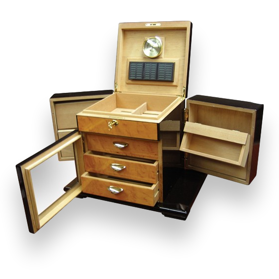 Prestige Baccus 200-Cigar Desktop Humidor - Interior Front
