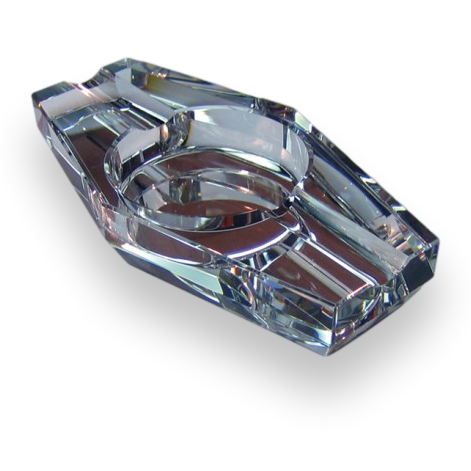 Prestige Crystal 2-Cigar Ashtray - Exterior Front