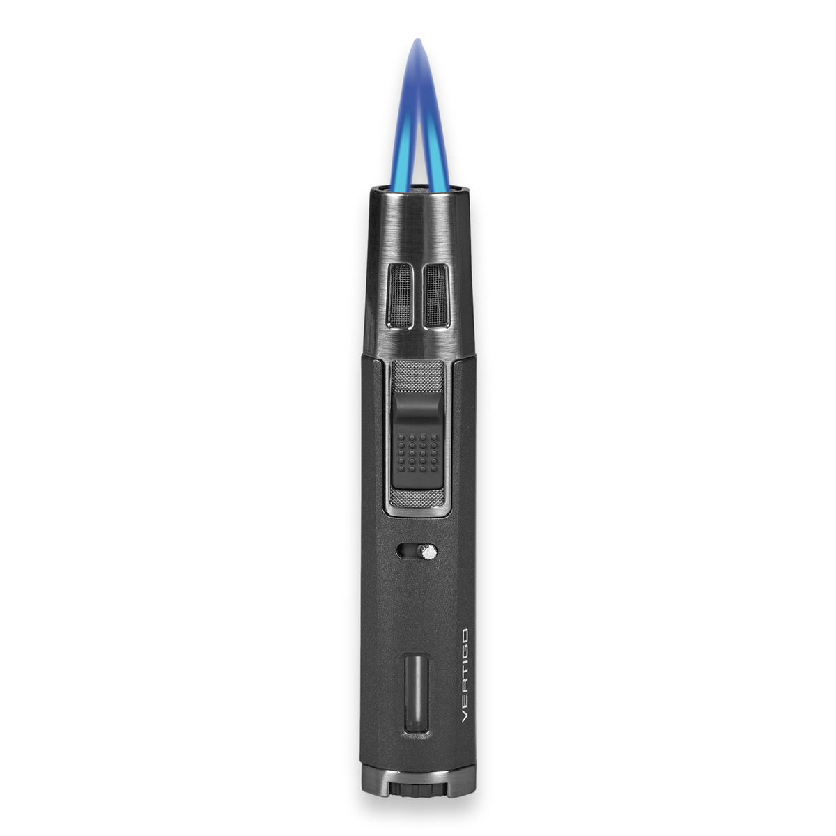Vertigo Dagger Torch Flame Double Jet Cigar Lighter - Black and Gunmetal - Flame