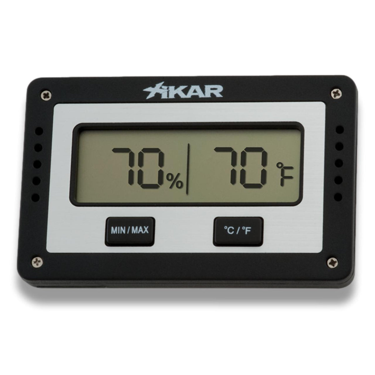 Xikar Rectangular Digital Hygrometer - Exterior Front