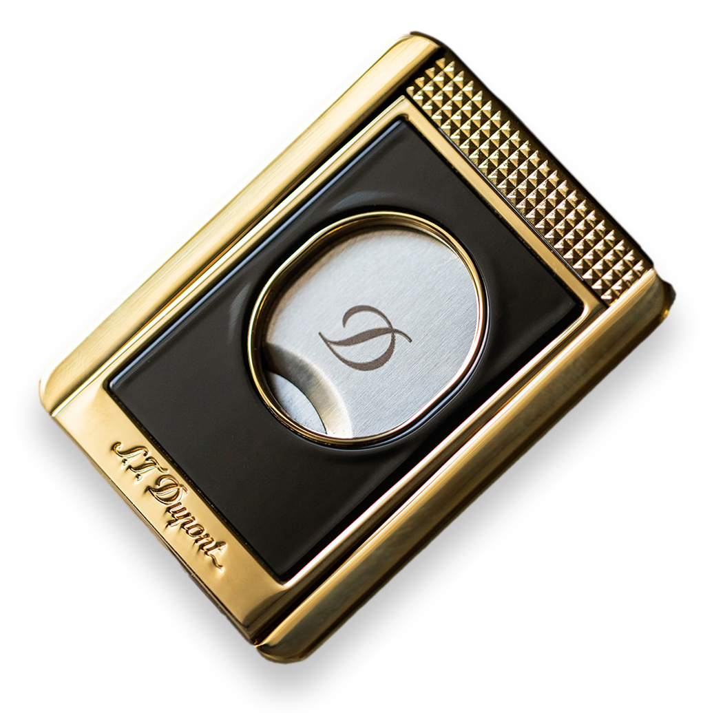 S.T. Dupont Guillotine Double-Blade Cigar Cutters with Cigar Stand