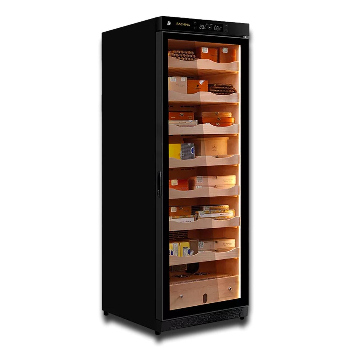 Raching C380A Climate Control Black Wood 1,500-Cigar Electric Humidor