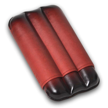 Elie Bleu Patina Leather 3-Finger Soft Cigar Cases