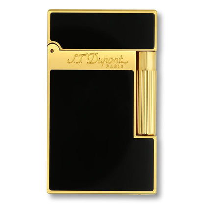 S.T. Dupont Lacquer Line 2 Double Soft Flame Cigar Lighter - Black Lacquer and Gold - Front
