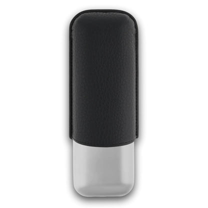 S.T. Dupont Graff'ty Leather and Chrome Metal 2-Finger Hard Cigar Case - Back