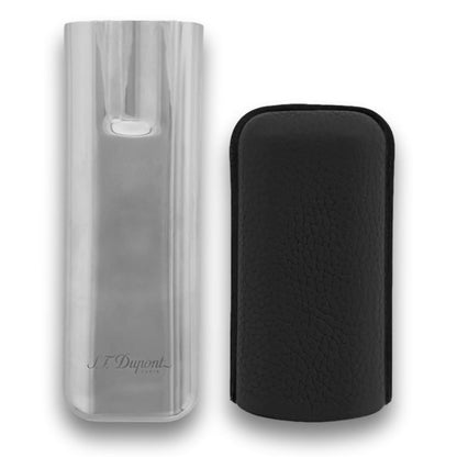 S.T. Dupont Leather and Chrome Metal 2-Finger Hard Cigar Cases - Black and Chrome - Interior Details