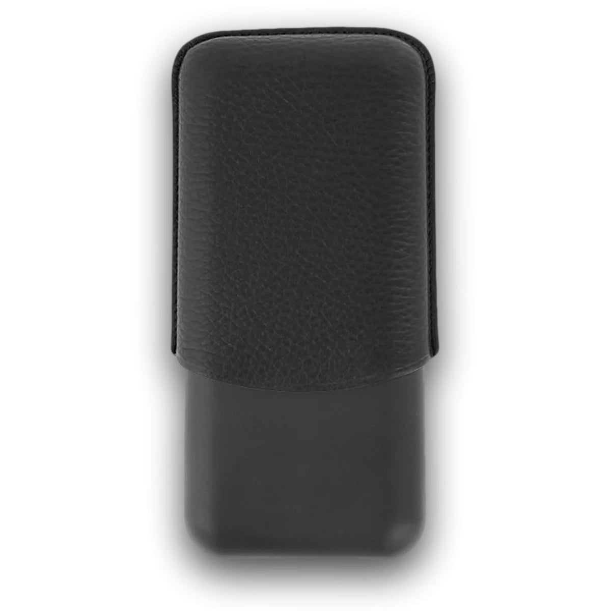 S.T. Dupont Leather and Matte Black Metal 3-Finger Hard Cigar Cases - Black and Matte Black - Back
