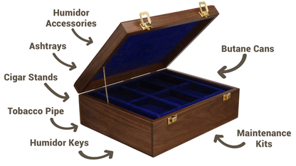 Northwoods Humidors Dark Walnut Wood Cigar Accessories Box