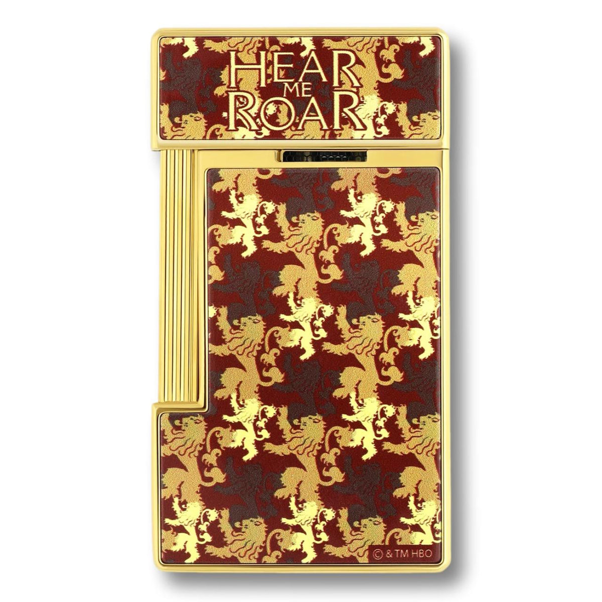 S.T. Dupont Game of Thrones Lannister Slimmy Torch Flame Single Jet Cigar Lighter - Back Side