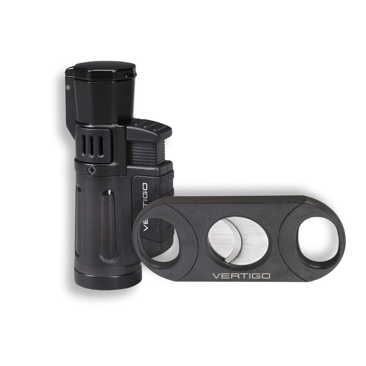 Vertigo Cyclone Lighter & Big Boy Cutter Gift Set - Charcoal - Main Image - Lighter and Cutter