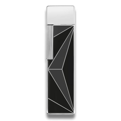 S.T. Dupont Fire X Twiggy Torch Flame Single Jet Cigar Lighter - Black & Chrome - Back