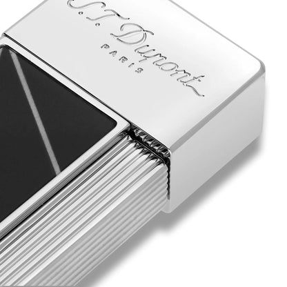 S.T. Dupont Fire X Twiggy Torch Flame Single Jet Cigar Lighter - Black & Chrome - Detail
