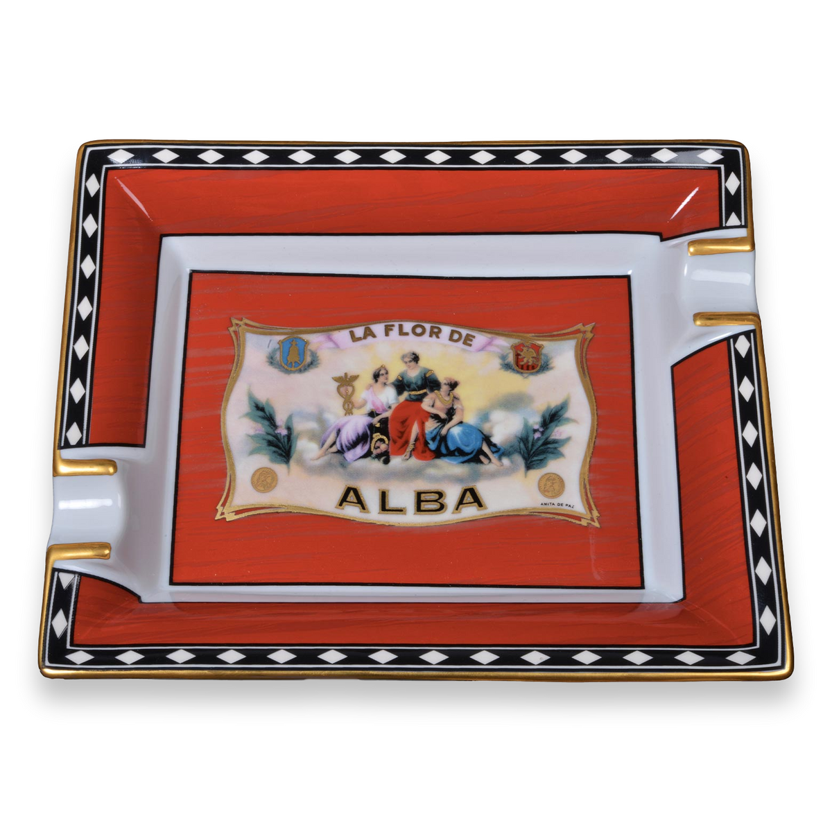 Elie Bleu Flor de Alba Porcelain Ashtray - Alba Collection
