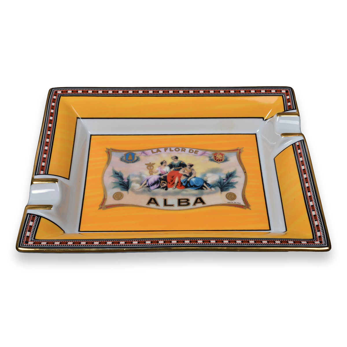 Elie Bleu Flor de Alba Porcelain Ashtray - Alba Collection