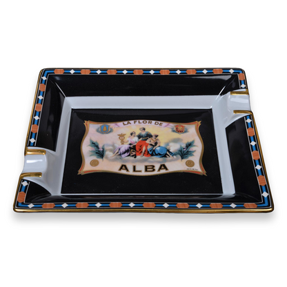 Elie Bleu Flor de Alba Porcelain Ashtray - Alba Collection