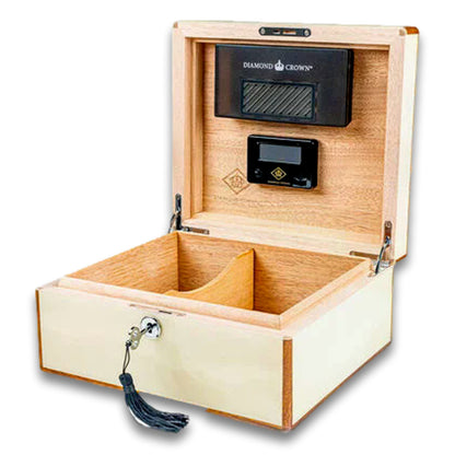 Diamond Crown Camden 40-Cigar Desktop Humidor - Open Lid