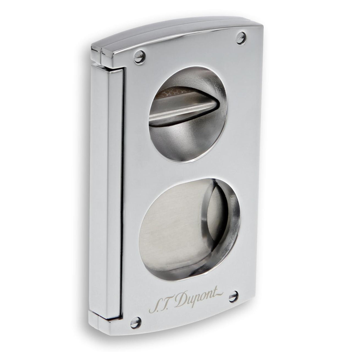 S.T. Dupont Double-Blade Cigar Cutters - Chrome -Right Facing