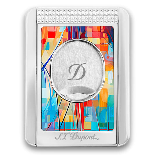 S.T. Dupont Graff'ty Guillotine Double-Blade Cigar Cutter with Stand - Main Image - Front Side
