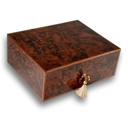 Elie Bleu Walnut Burl Classic Wood 50-110 Cigar Desktop Humidor
