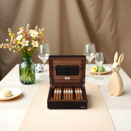 Davidoff Air De Famille Series I Smoked Oak Primos Matt 35-Cigar Desktop Humidors - Lifestyle