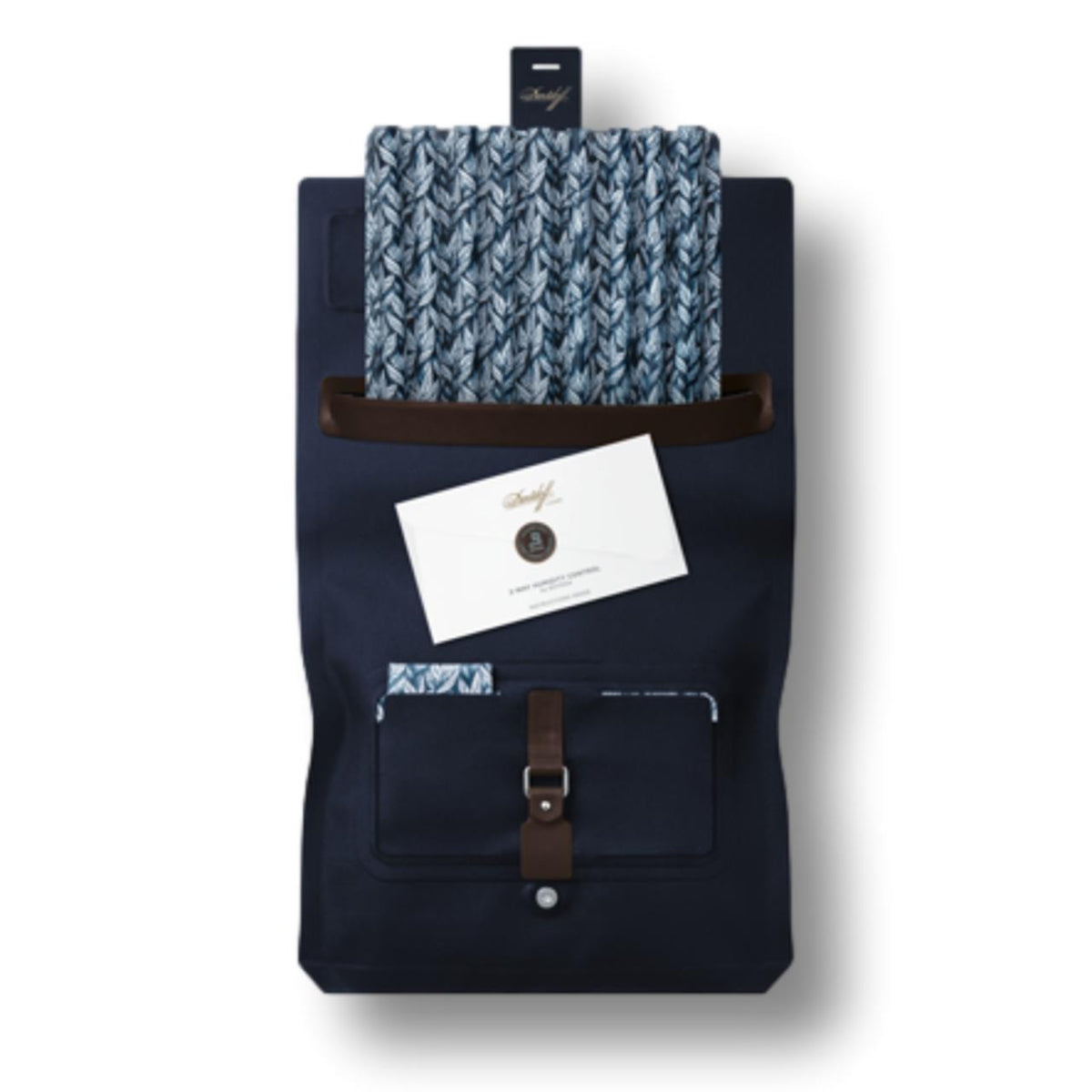 Davidoff 8-Cigar Travel Humidors - Business Navy Blue - When Opened