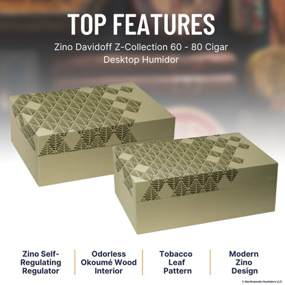 Zino Davidoff Z-Collection 60 - 80 Cigar Desktop Humidor - Top Features Image 