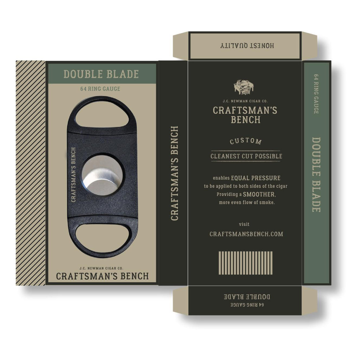 Craftsmans Bench Black Double Blade Cigar Cutter - Product Gift Box