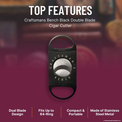 Craftsmans Bench Black Double Blade Cigar Cutter - Top Features
