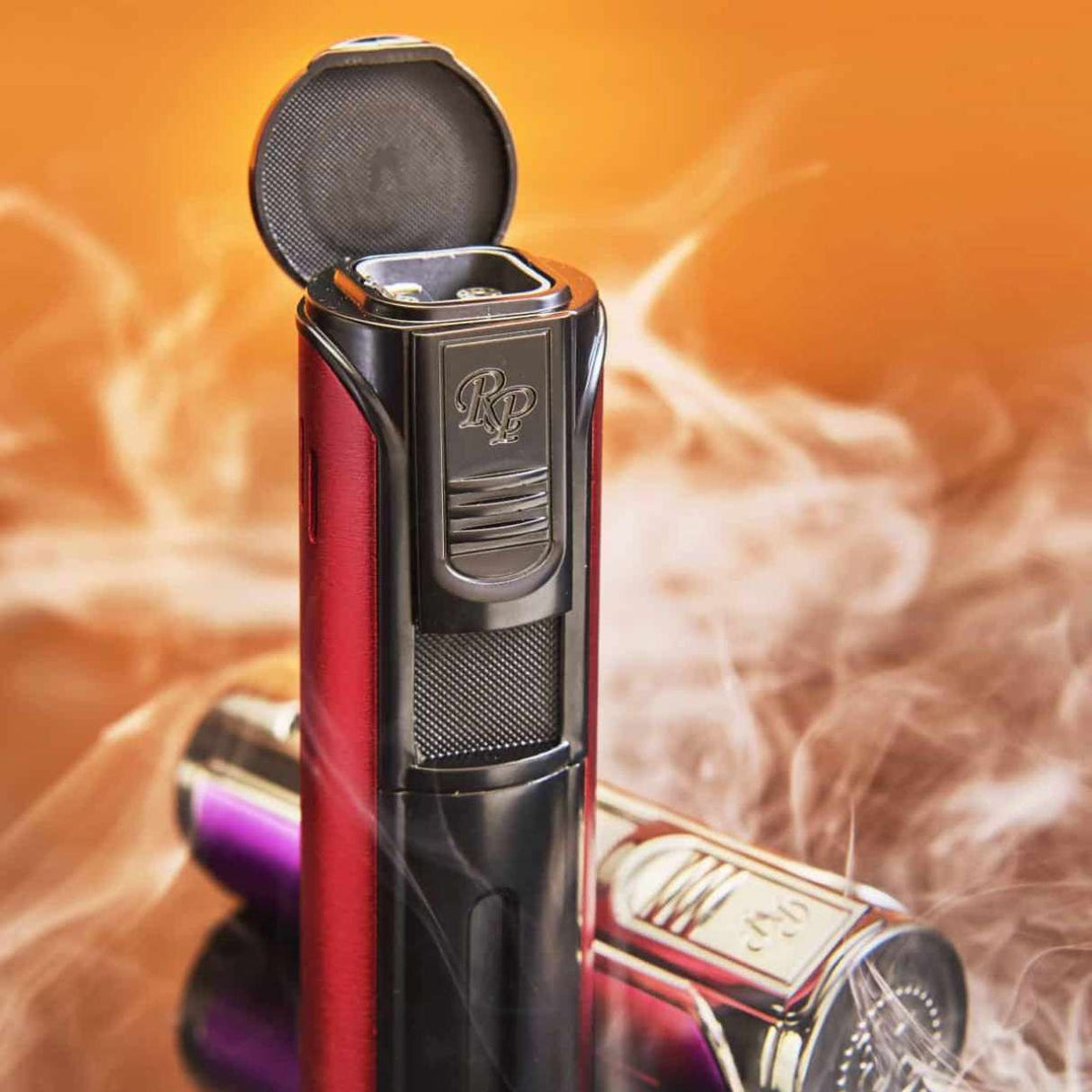 Rocky Patel Envoy Torch Flame Five Jet Cigar Lighter - Cap Open
