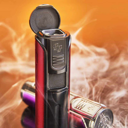 Rocky Patel Envoy Torch Flame Five Jet Cigar Lighter - Cap Open