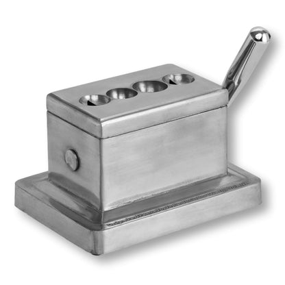 Quality Importers 60 Ring Gauge Stainless Steel Table Top Cigar Cutter  - Right Facing