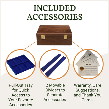 Northwoods Humidors Dark Walnut Wood Cigar Accessories Organizer
