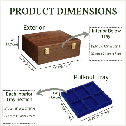 Northwoods Humidors Dark Walnut Wood Cigar Accessories Box