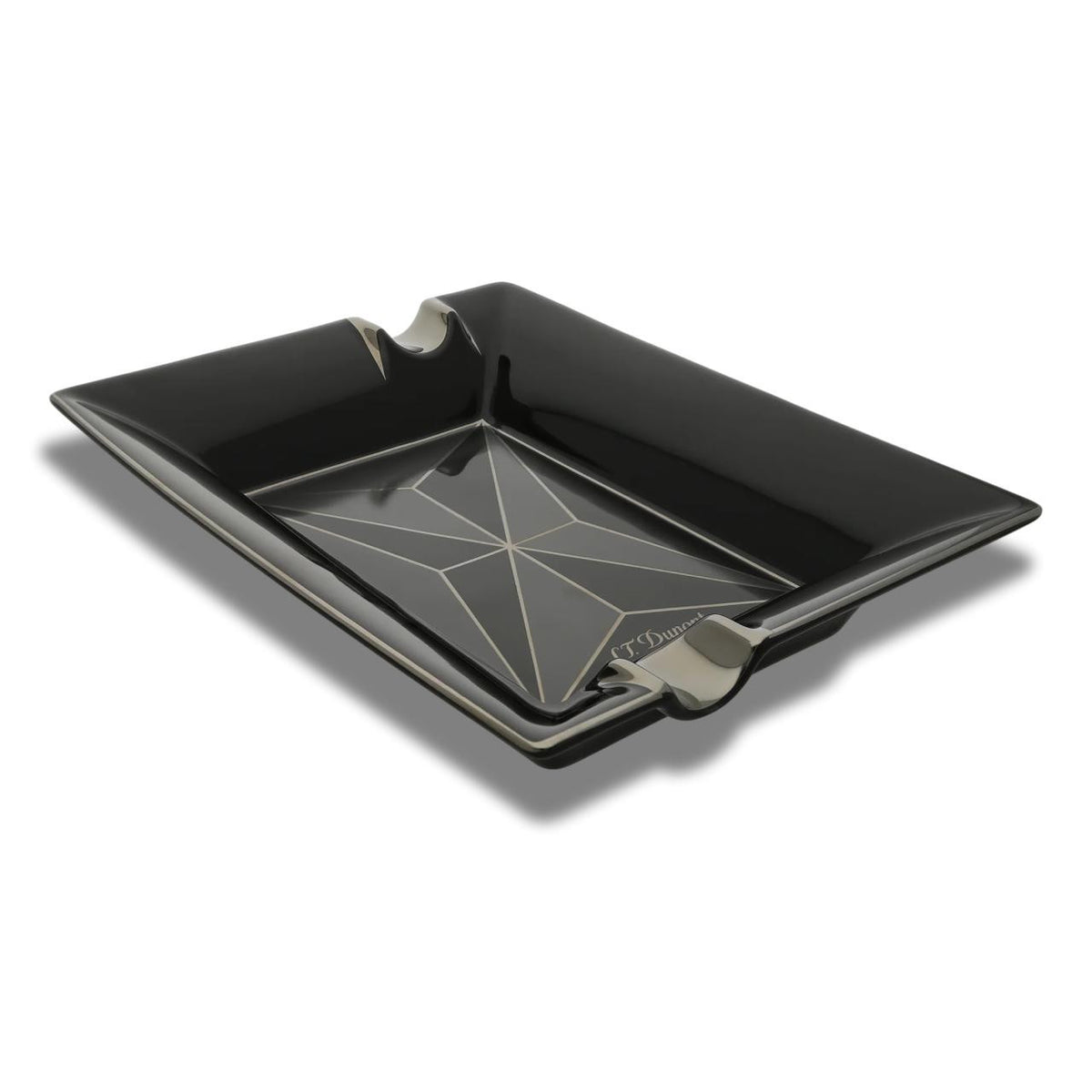 S.T. Dupont Fire X Large 2-Cigar Porcelain Ashtray