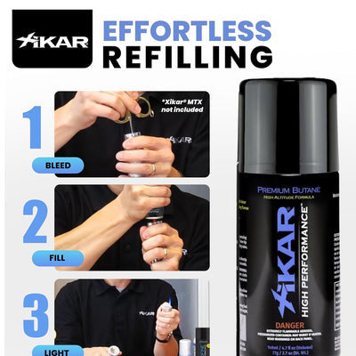 Xikar High Performance 4.7oz Butane for Cigar Lighters - Effortless Refilling