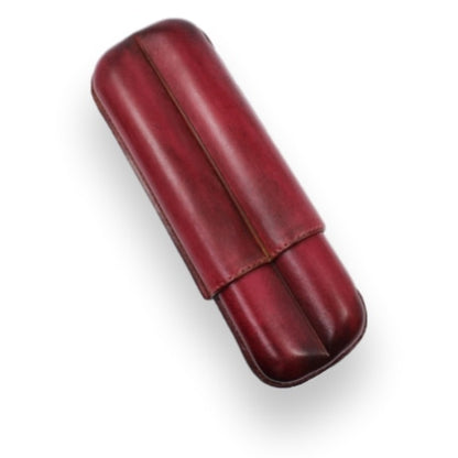 Elie Bleu Bordeaux Patina 2-3 Cigar Leather Case