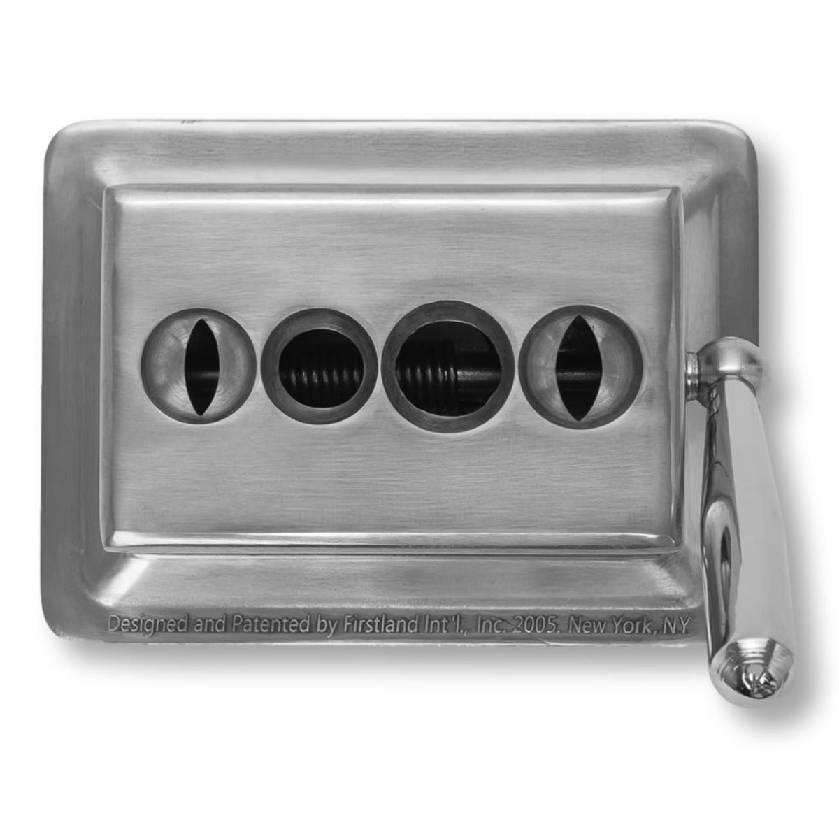 Quality Importers 60 Ring Gauge Stainless Steel Table Top Cigar Cutter  - Top Details